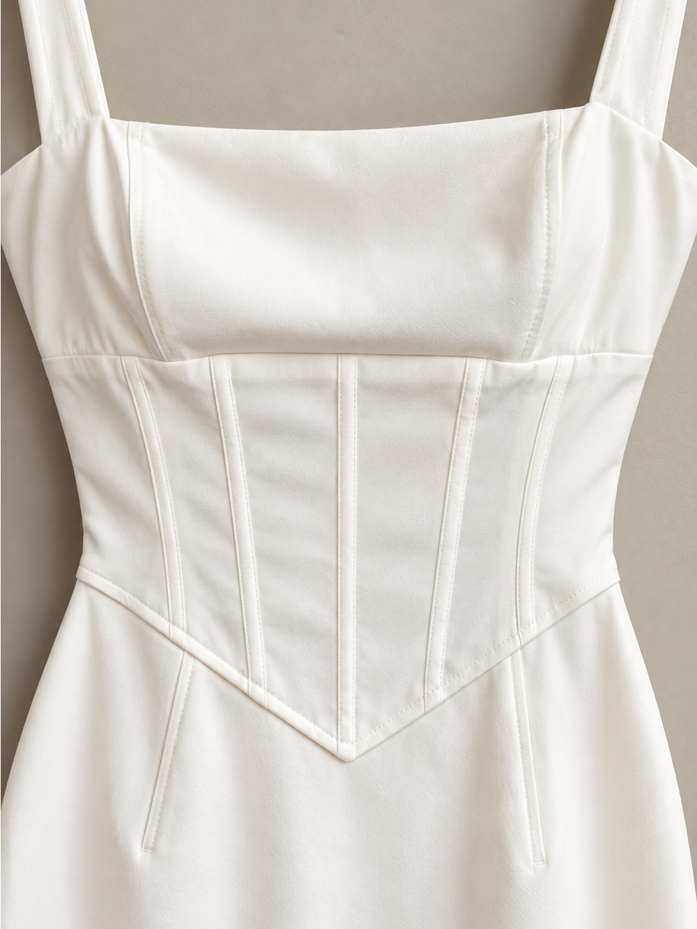 PrettyLittleThing White Woven Corset Detail Maxi Dress Size 0 NWT - Picture 9 of 12
